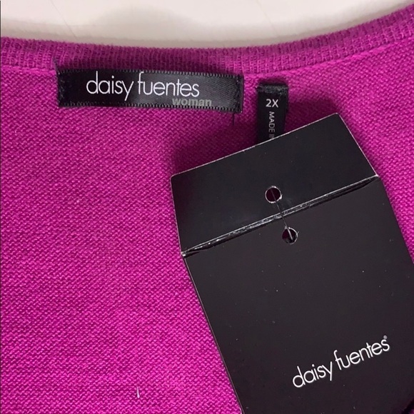 Daisy Fuentes Short Sleeve baby doll top plus size 2X women’s purple magenta - Picture 7 of 10